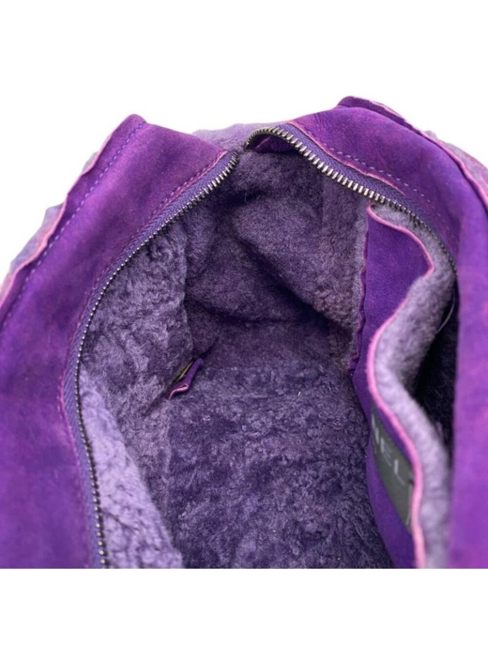 ★SOLD★ Chanel Shoulder Bag Mouton Suede CC Logo Purple Silver - Picture 13 of 16